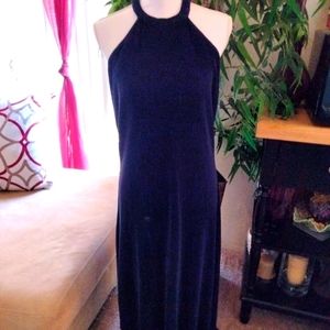 BEAUTIFUL DARK BLUE HALTER DRESS